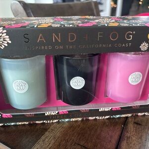 SAND + FOG Scented Candle Set - Green, Black, Pink